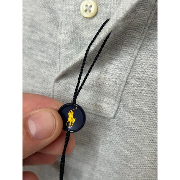 Ralph Lauren Men's Custom Slim Fit Short Sleeve Mesh Polo Gray Heather XL - Picture 5 of 9